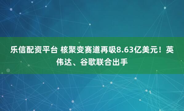 乐信配资平台 核聚变赛道再吸8.63亿美元！英伟达、谷歌联合出手